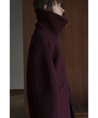 CLANE/RIB COLLAR WOOL LONG COAT/505489468