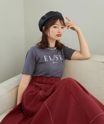 MAJESTIC LEGON(マジェスティックレゴン)/パール付きロゴTシャツ/Ｃ／グレー