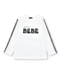 BeBe(ベベ)/フロッキープリントロゴTシャツ(80~150cm)/オフホワイト