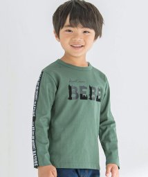 BeBe(ベベ)/フロッキープリントロゴTシャツ(80~150cm)/グリーン