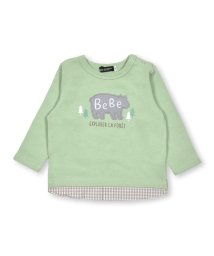 BeBe(ベベ)/クマパッチ刺繍トレーナーベビー(80~90cm)/グリーン