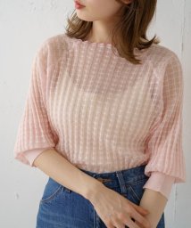 Kastane/【Kastane】シアージャガード7分袖ニット/505472230