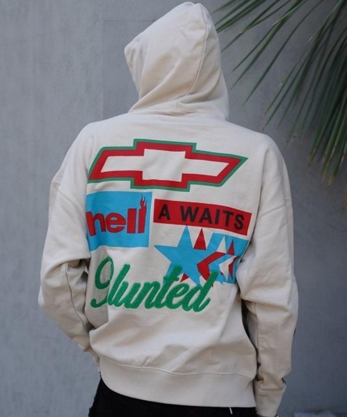 TAIN DOUBLE PUSH/T CROSS EMBROIDERY P/O HOODIE(505490514