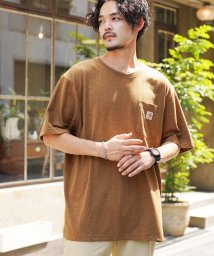 JIGGYS SHOP(ジギーズショップ)/Carhartt(カーハート) ポケット Tシャツ / Tシャツ メンズ ティーシャツ 半袖 クルーネック ビッグシルエット ビッグ/ウォールナット