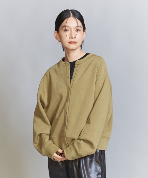 BEAUTY&YOUTH UNITED ARROWS(ビューティーアンドユース　ユナイテッドアローズ)/ダブルフェイス リングボタンカーディガン －ウォッシャブル－/OLIVE