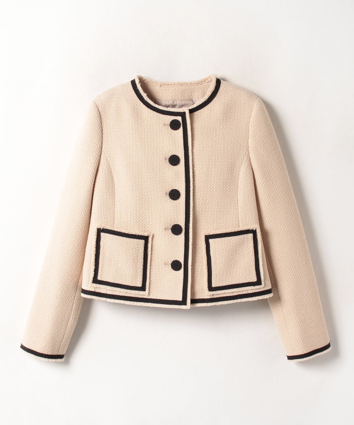 ノーカラーツイードジャケット(505431926) | ランバンコレクション