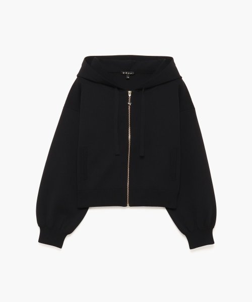 To b. by agnes b.(トゥービー　バイ　アニエスベー)/WS91 HOODIE スポーティミニジップフーディ/ブラック