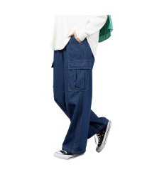 MAC HOUSE(women)(マックハウス（レディース）)/NAVY ネイビー デニムカーゴパンツ GL－1233602/ライトブルー