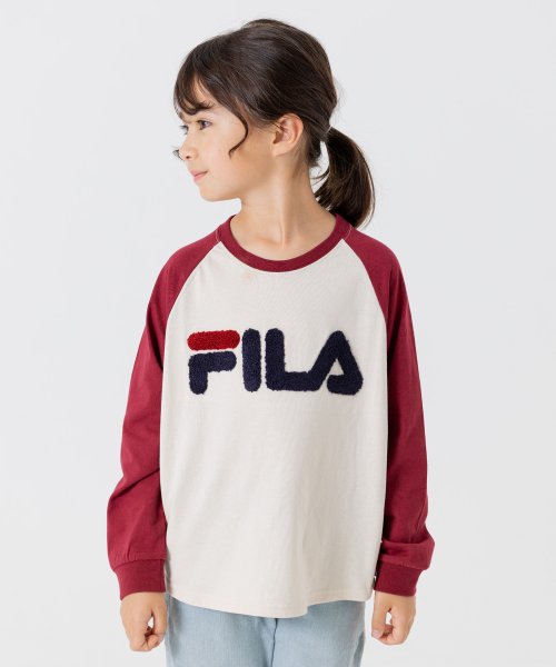 FILA(フィラ)/〈フィラ〉長袖Tシャツ/クリーム×レッド