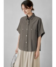 STYLE DELI(スタイルデリ)/綿麻スナップボタンシャツジャケット/グレー