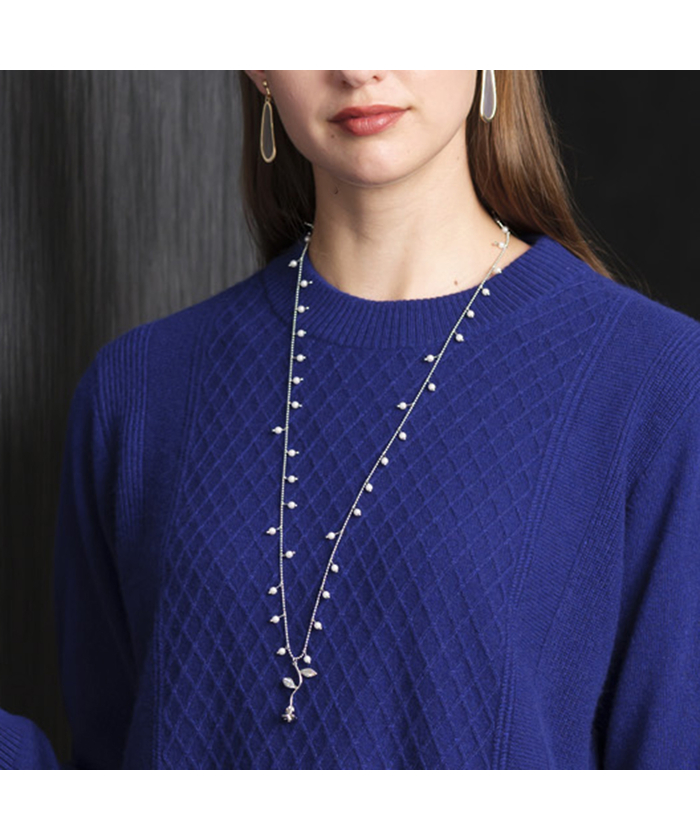 パール調パーツ×フラワートップネックレス(505491209)｜阪急百貨店公式