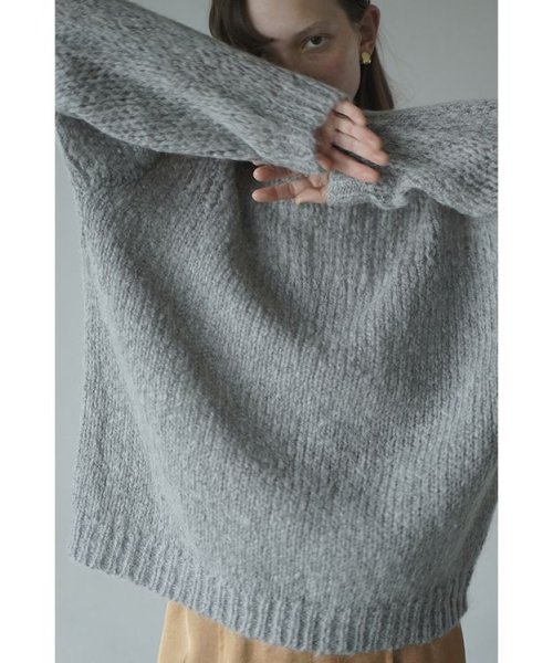 CLANE(クラネ)/HALF SHEER LOOSE MOHAIR KNIT TOPS/GRAY