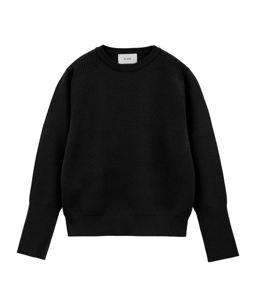 CLANE(クラネ)/BASIC COMPACT KNIT TOPS/BLACK