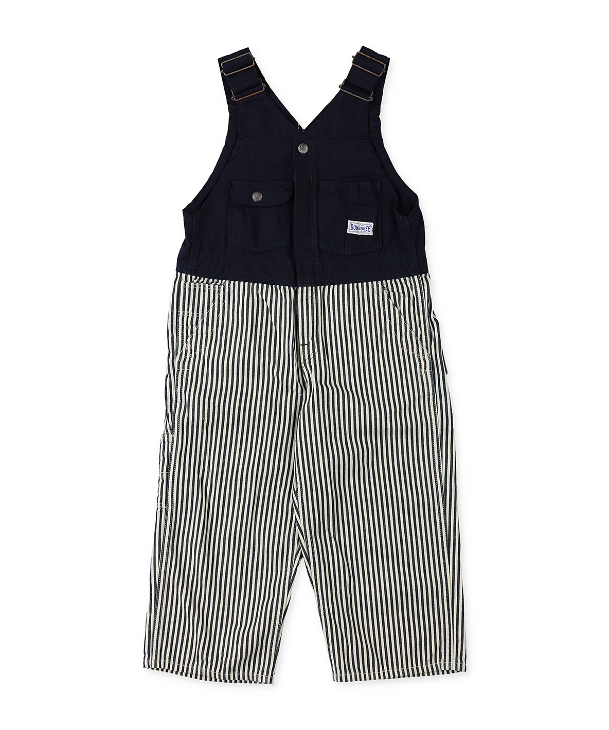 DENIMDUNGAREE デニムダンガリー DENIM DUNGAREE ヒッコリー オーバーオール ブルー 140cm DENIMDUNGAREE デニムダンガリー DENIM DUNGAREE ヒッコリー オーバーオール ブルー 140cm
