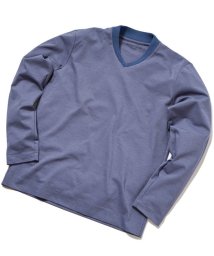 Men's Bigi(メンズビギ)/【ACTIVE TAYLOR】シルケットスムースVネックロングTシャツ/ブルー系