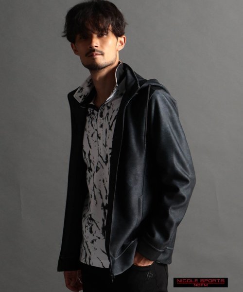 【NICOLE SPORTS】総柄ムラプリントダンボールパーカー NICOLE SPORTS