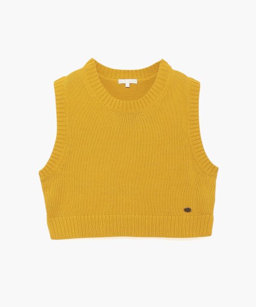 To b. by agnes b. OUTLET(トゥー　ビー　バイ　アニエスベー　アウトレット)/【Outlet】WU63 PULLOVER クルーネックミニべスト/マスタードイエロー