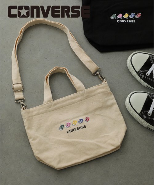 CONVERSE(コンバース)/CONVERSE FIVE SHOES PRINT 2WAY TOTE BAG/ﾎﾜｲﾄ