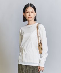 BEAUTY&YOUTH UNITED ARROWS(ビューティーアンドユース　ユナイテッドアローズ)/コットンナイロン天竺 シアー クルーネック Tシャツ/OFFWHITE