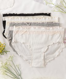 Lace Ladies/【4枚セット】メロウ フリル ショーツ レディース 下着 スタンダード ノーマル コットン 綿 ゆったり ストレスフリー ナチュラル フェミニン マタニティー /505491639