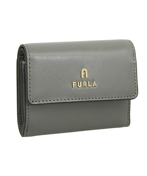 FURLA(フルラ)/FURLA フルラ CAMELIA S COMPACT WALLET カメリア 三つ折り 財布 レザー Sサイズ/グリーン