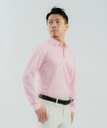 LANVIN SPORT(ランバン スポール)/ドットジャカード長袖ポロシャツ【吸汗速乾/UV】/ピンク