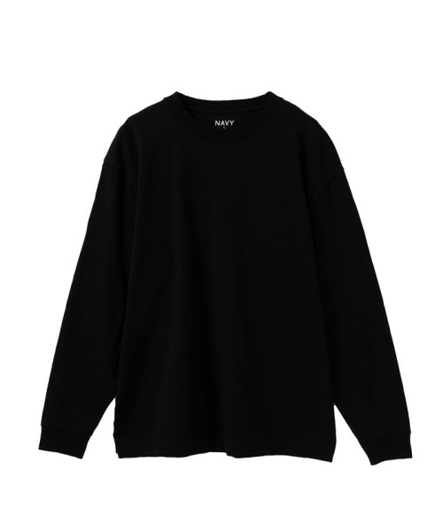 MAC HOUSE(men)(マックハウス（メンズ）)/NAVY ネイビー USコットン ベーシックロングスリーブTシャツ メンズ CO235－MC005/ブラック