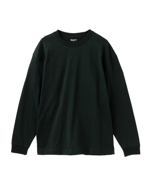 MAC HOUSE(men)(マックハウス（メンズ）)/NAVY ネイビー USコットン ベーシックロングスリーブTシャツ メンズ CO235－MC005/ダークグリーン