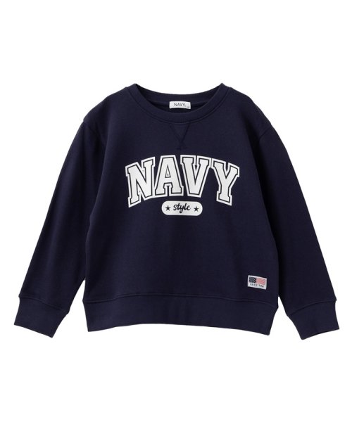 MAC HOUSE(kid's)(マックハウス（キッズ）)/NAVY ネイビー USコットン トレーナー MABG23345/ネイビー