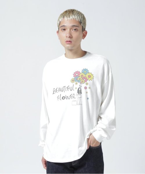 B'2nd(ビーセカンド)/REMI RELIEF/別注beautifull flower LS T－shirt/ホワイト
