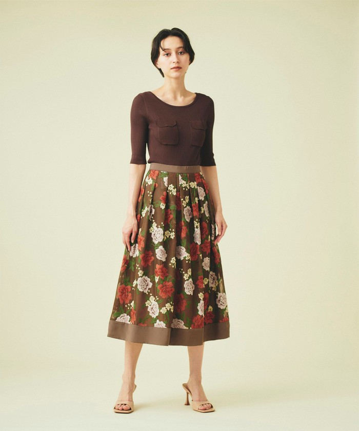 utilite｜LIBERTY タックスカート utilite｜ユティリテ リバティタックスカート UT502AW61 chive