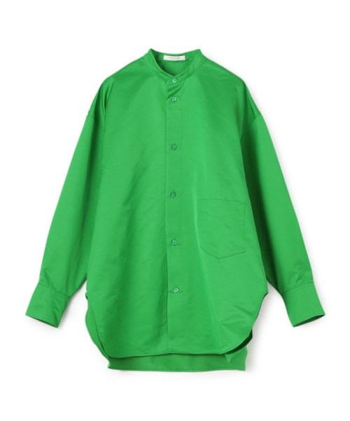 MACPHEE(MACPHEE)/ポリエステルコットン バンドカラーシャツ/53グリーン