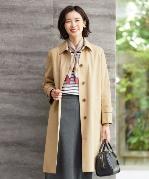 60/2コンパクトギャバ ステンカラーコート(505496641) | J．プレス  