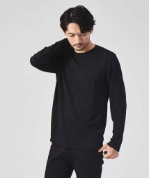 ABAHOUSE(ABAHOUSE)/【チェック柄】ジャガード クルーネック 長袖 Tシャツ/ブラック