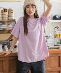 VICKY(ビッキー)/【吸水速乾・UVカット機能付き】さらさら半袖ハイネックTシャツ《手洗い可能》/ピンク