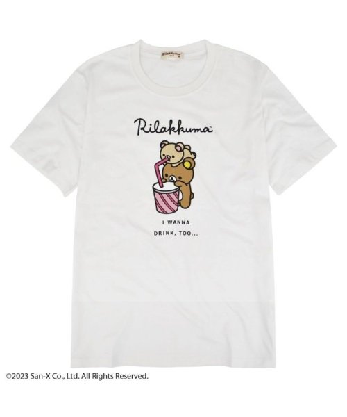 RIRAKKUMA(リラックマ)/リラックマ サンエックス Tシャツ 半袖 トップス プリント San－X/ホワイト