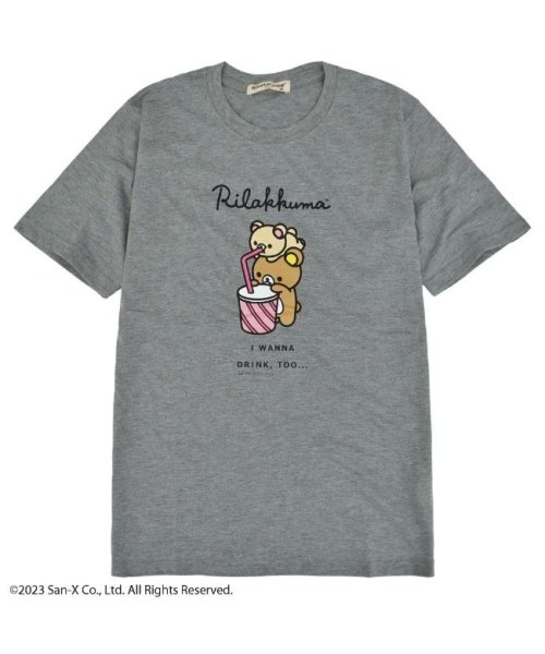 RIRAKKUMA(リラックマ)/リラックマ サンエックス Tシャツ 半袖 トップス プリント San－X/杢グレー