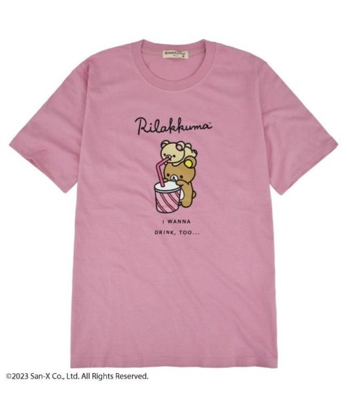 RIRAKKUMA(リラックマ)/リラックマ サンエックス Tシャツ 半袖 トップス プリント San－X/ピンク