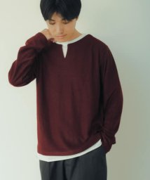 ITEMS URBANRESEARCH(アイテムズアーバンリサーチ（メンズ）)/フェイクレイヤード キーネック カットソー/BGD