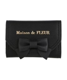 Maison de FLEUR(メゾンドフルール)/バイカラーリボンキーケース/ブラック