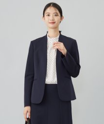 J.PRESS LADIES（LARGE SIZE）/【洗える】T/Rアルガンシルク ノーカラー ジャケット/505500286