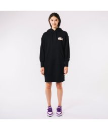 LACOSTE(ラコステ)/ボアワニロゴスウェットフーディードレス/ブラック