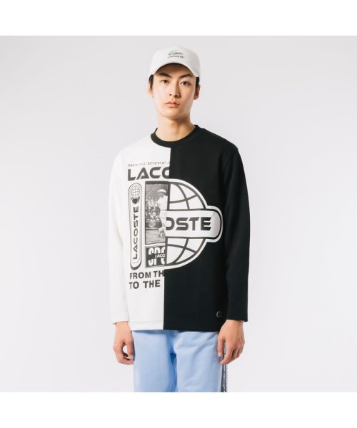 LACOSTE Mens(ラコステ　メンズ)/アシンメトリーダンボールニットTシャツ/ブラック