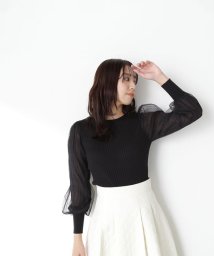 NATURAL BEAUTY BASIC/チュールスリーブドッキングニット/505501049