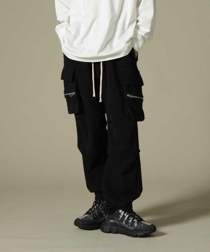 DankeSchon/ダンケシェーン/PREMIUM SWEAT ZIP POCKET PANTS/スウェットジップカーゴパンツ