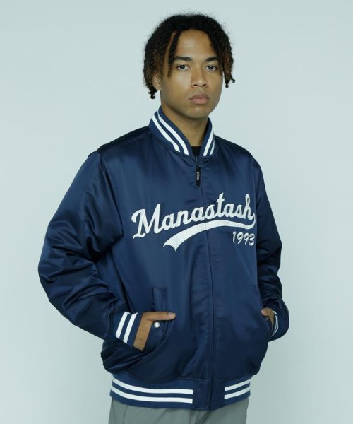 MANASTASH(マナスタッシュ)/MANASTASH/REVERSIBLE NYLON VARSITY JACKET/ネイビー