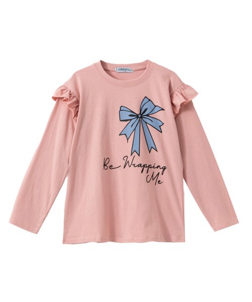 MAC HOUSE(kid's)(マックハウス（キッズ）)/T－GRAPHICS ティーグラフィックス ヒラヒラフリル長袖Tシャツ MAG23238/ピンク