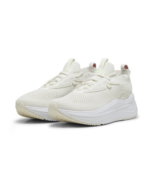 PUMA(プーマ)/ウィメンズ ソフトライド ソフィア スタックド ランニングシューズ/WARMWHITE-FUTUREPINK-SPEEDGREEN