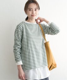 ikka(イッカ)/コットンUSA長袖Tシャツ/グリーン