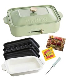 BRUNO(ブルーノ)/コンパクトホットプレート＋セラミックコート鍋＋グリルプレート＋オリジナルたこ焼きピック/ミント